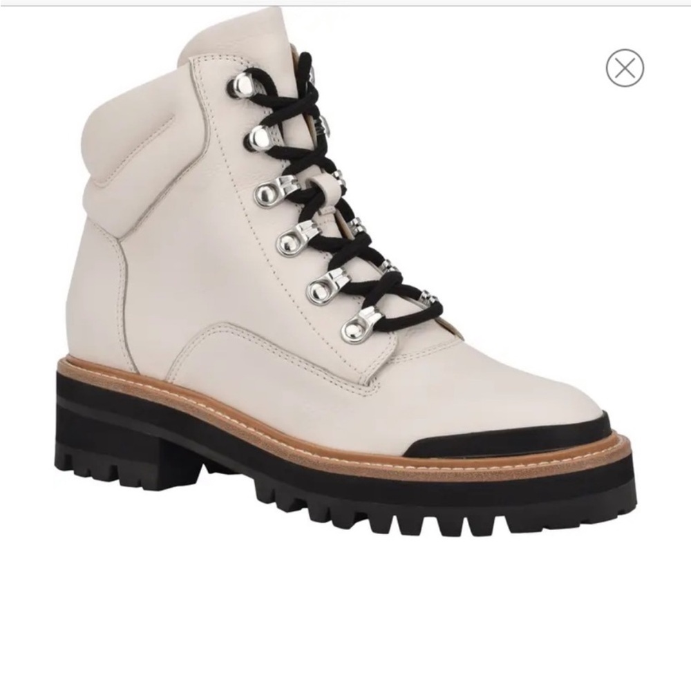Marc Fisher Women's Cream Lace-Up Ankle Boots